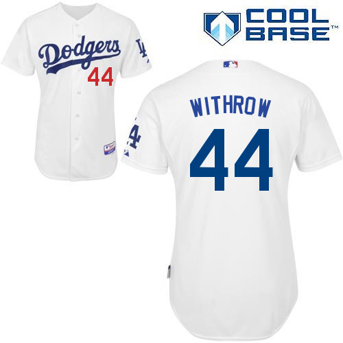 Chris Withrow #44 MLB Jersey-L A Dodgers Men's Authentic Home White Cool Base Baseball Jersey